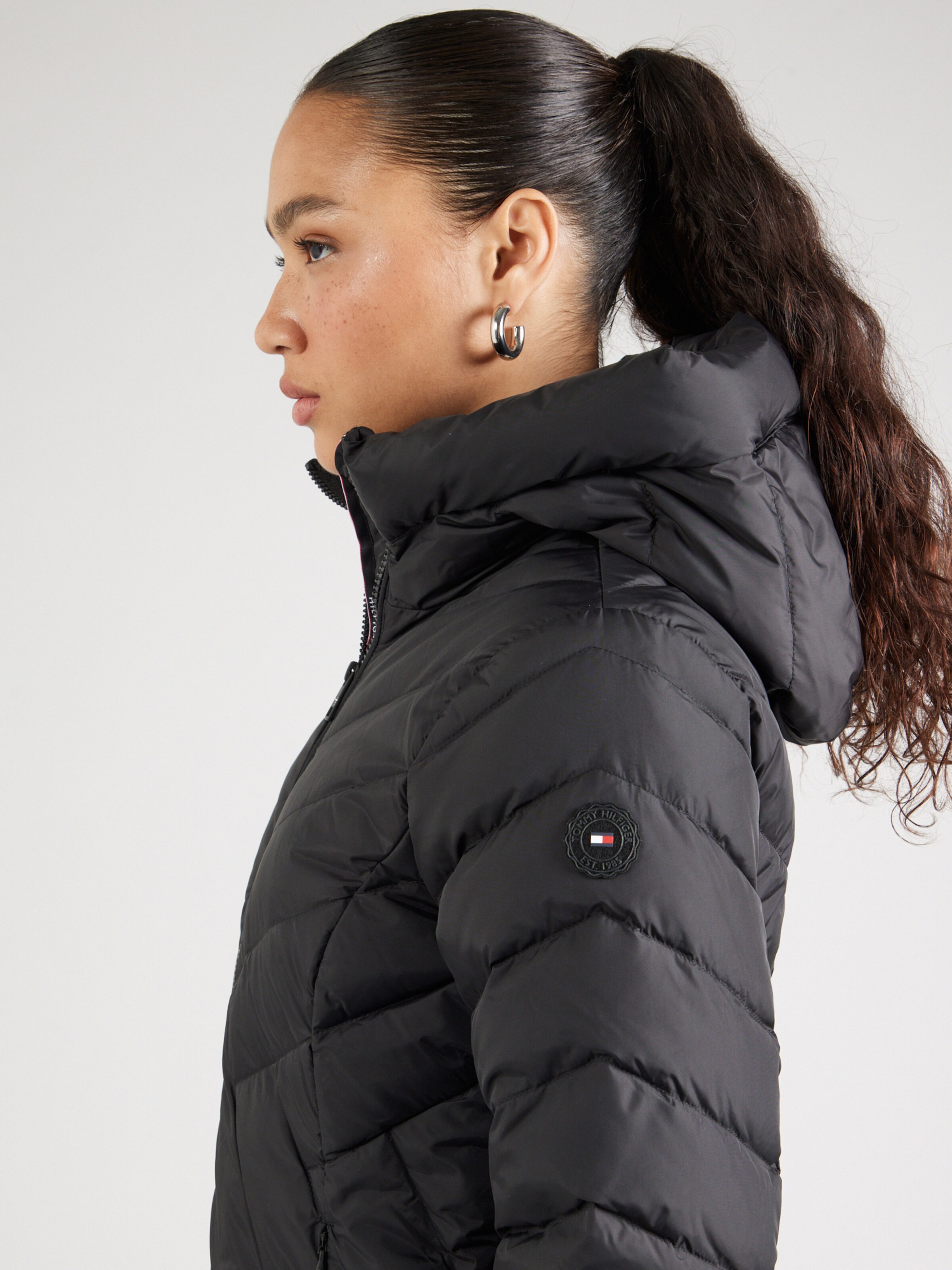 TOMMY HILFIGER Winter coat CHEVRON in Black ABOUT YOU