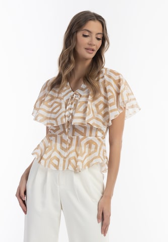 faina Blouse in Beige: voorkant