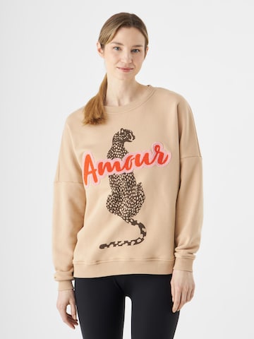 Sweat-shirt CODELLO en beige : devant