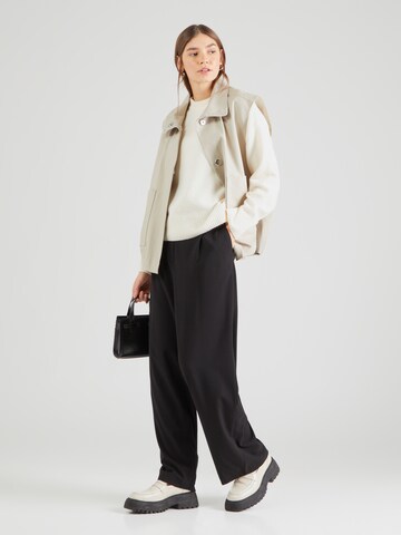 PIECES Wide leg Pleat-front trousers 'PCPRUISA' in Black