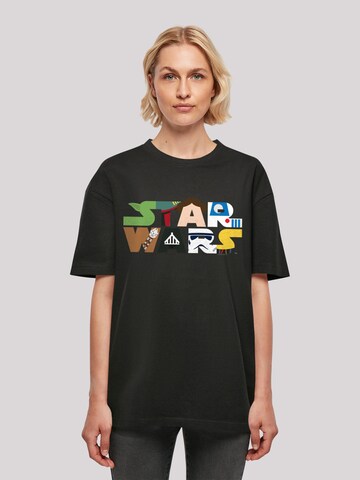 Maglia extra large 'Star Wars Character' di F4NT4STIC in nero: frontale