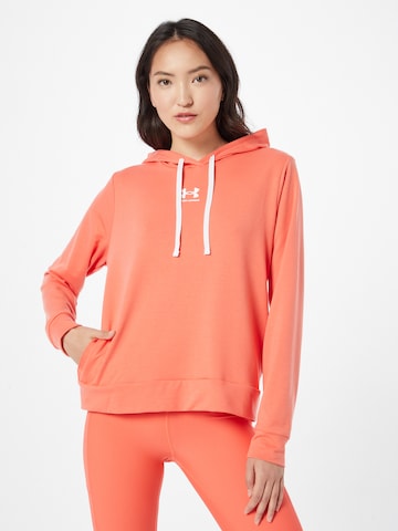 UNDER ARMOUR Sports sweatshirt 'Rival' in Red: front