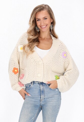 IZIA Kardigán - fehér: elől