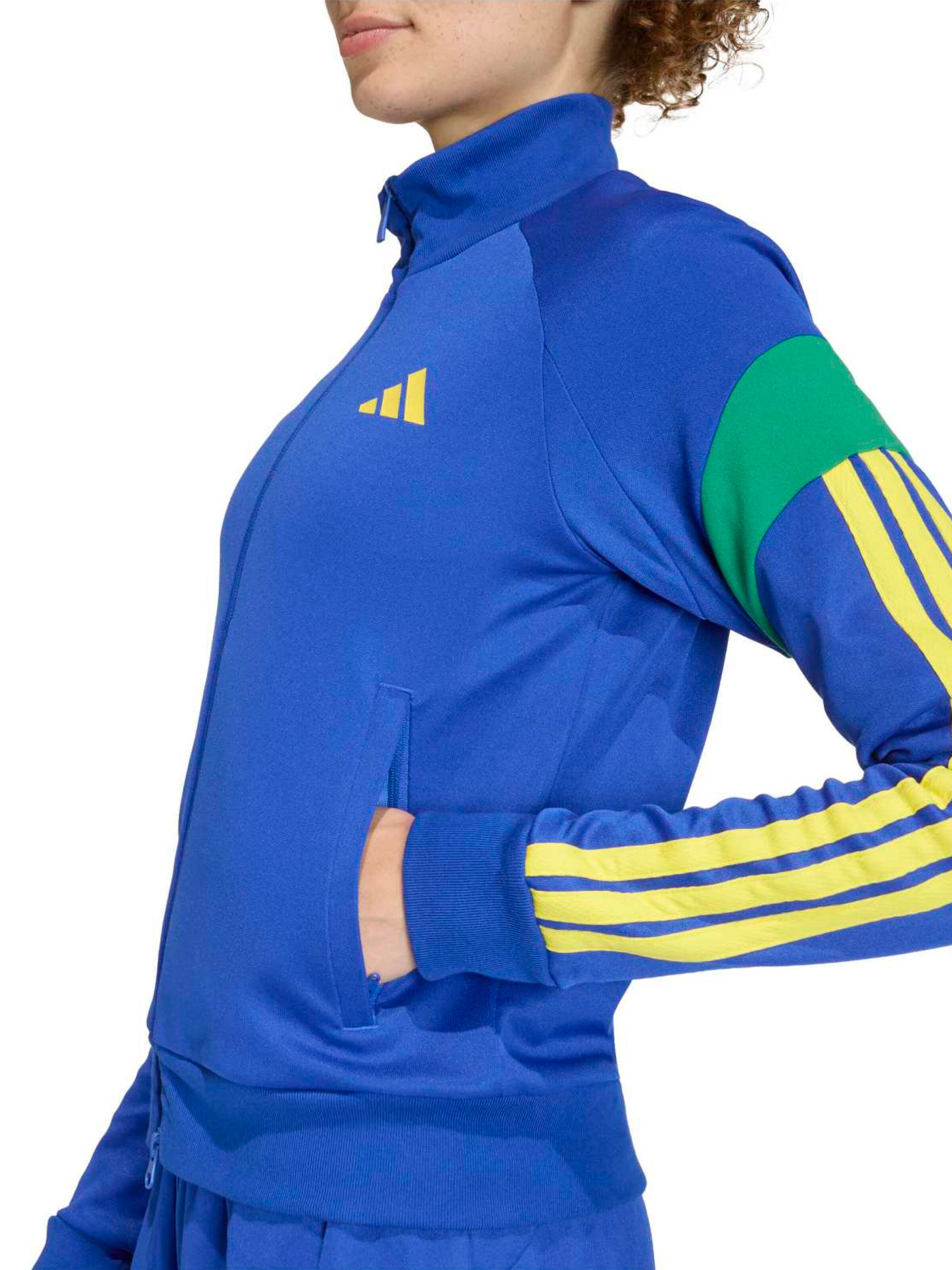 Bluză cu fermoar sport 'HER' de la ADIDAS SPORTSWEAR pe albastru