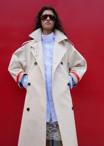 MANGO Between-Seasons Coat 'Termo' in Beige: front