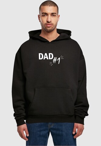 Merchcode Sweatshirt 'Fathers Day - Dad number 1' in Schwarz: Vorderseite