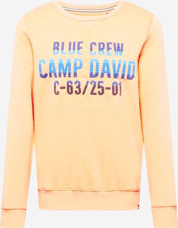 CAMP DAVID Sweater mit exklusiver Logo-Stickerei in Orange: predná strana
