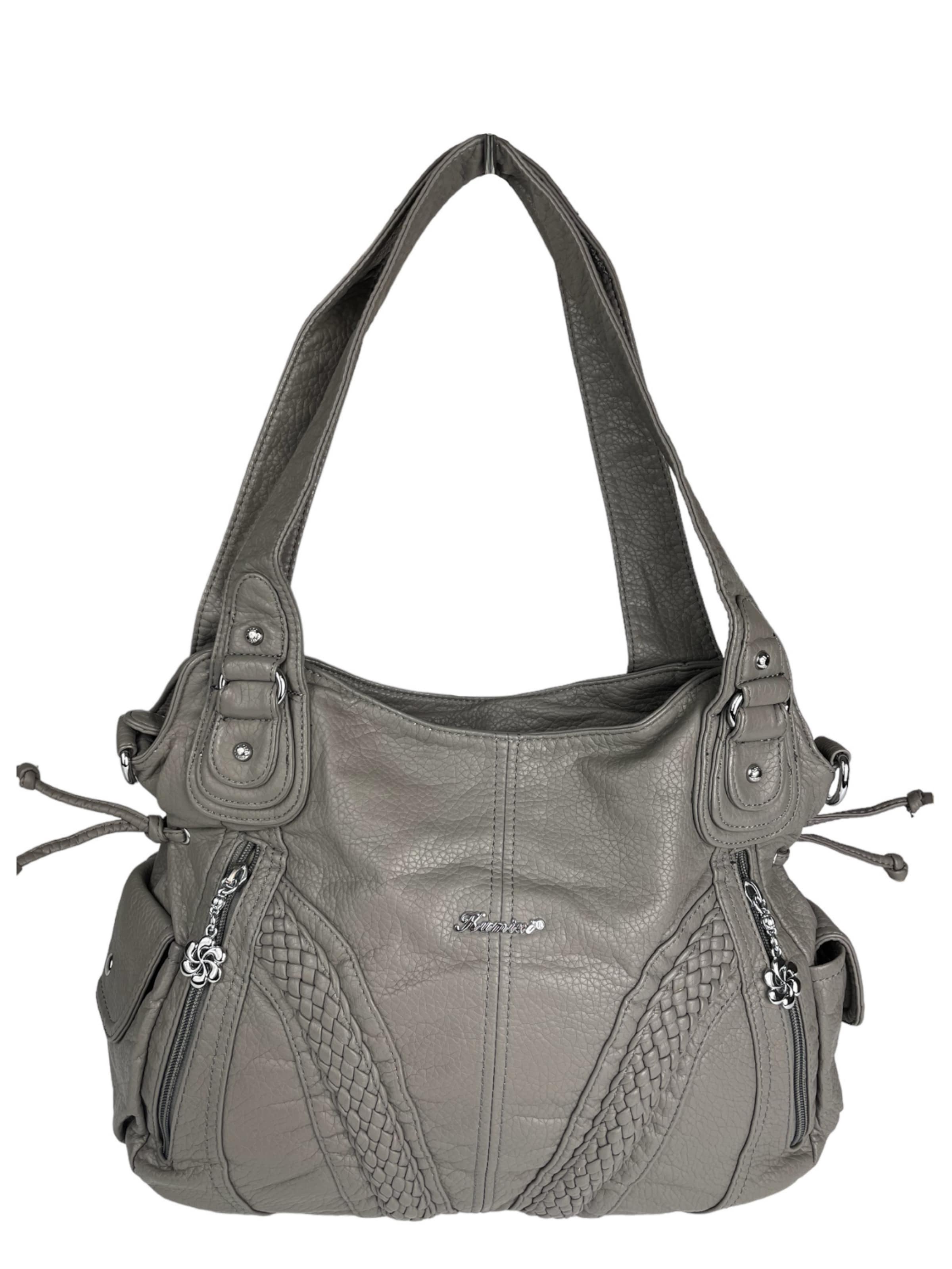 Borsa a mano di Kumixi in grigio: frontale