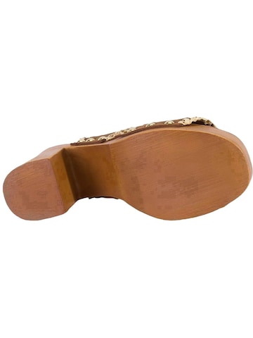 Desa - Zapatos abiertos 'DESA Damen-Plateau-Sandalen aus Wildleder mit ethnischen Ziernähten' en marrón