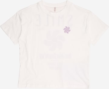 T-Shirt 'KOGSUN-VERAS FLOWER' ONLY GIRLS en blanc : devant
