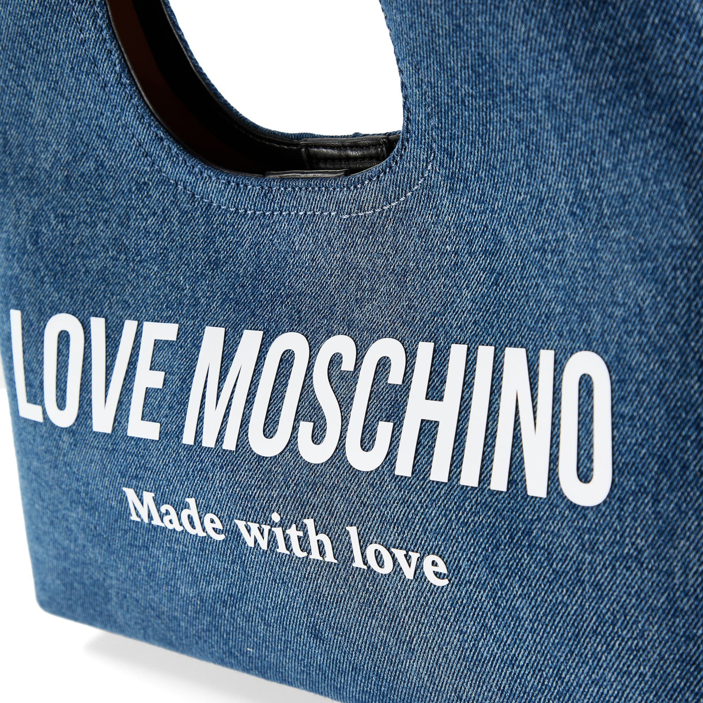 Love Moschino Schultertasche 'Denim Signature' in Blau