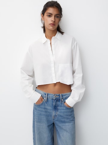 Pull&Bear Blouse in Wit: voorkant