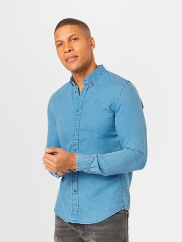 TOM TAILOR DENIM Regular fit Overhemd in Blauw: voorkant