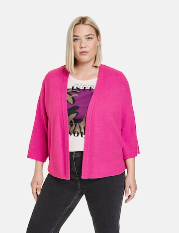 SAMOON Knit Cardigan in Pink: front