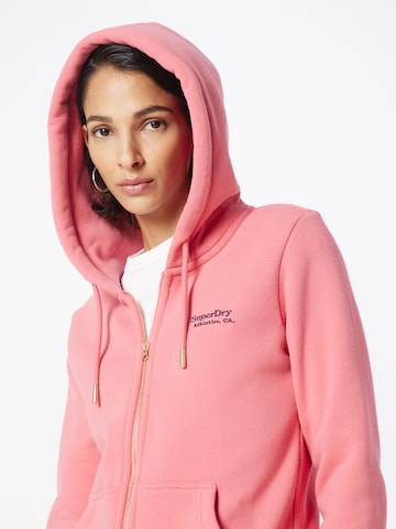 Superdry Sweatvest 'Essential' in Roze