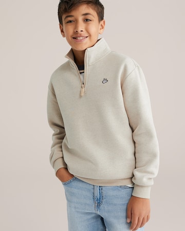 WE Fashion Свитшот в Бежевый: спереди