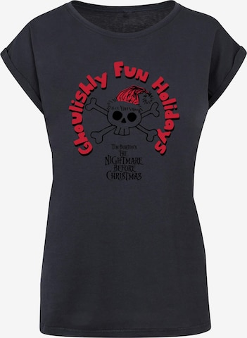 ABSOLUTE CULT Shirt 'The Nightmare Before Christmas - Ghoulishly Fun Holidays' in Blauw: voorkant