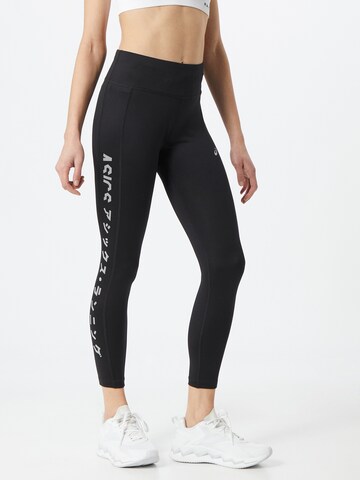 Skinny Pantaloni sport 'Katakana' de la ASICS pe negru: față