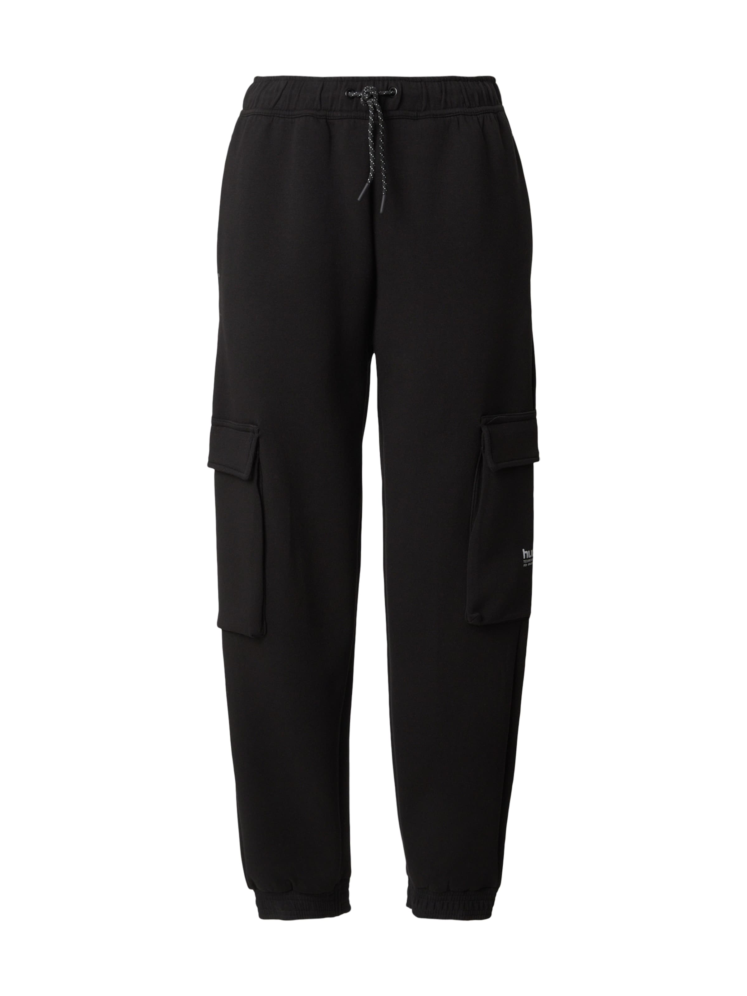 Pantaloni sport 'Tech Fleece' de la Hummel pe negru: față