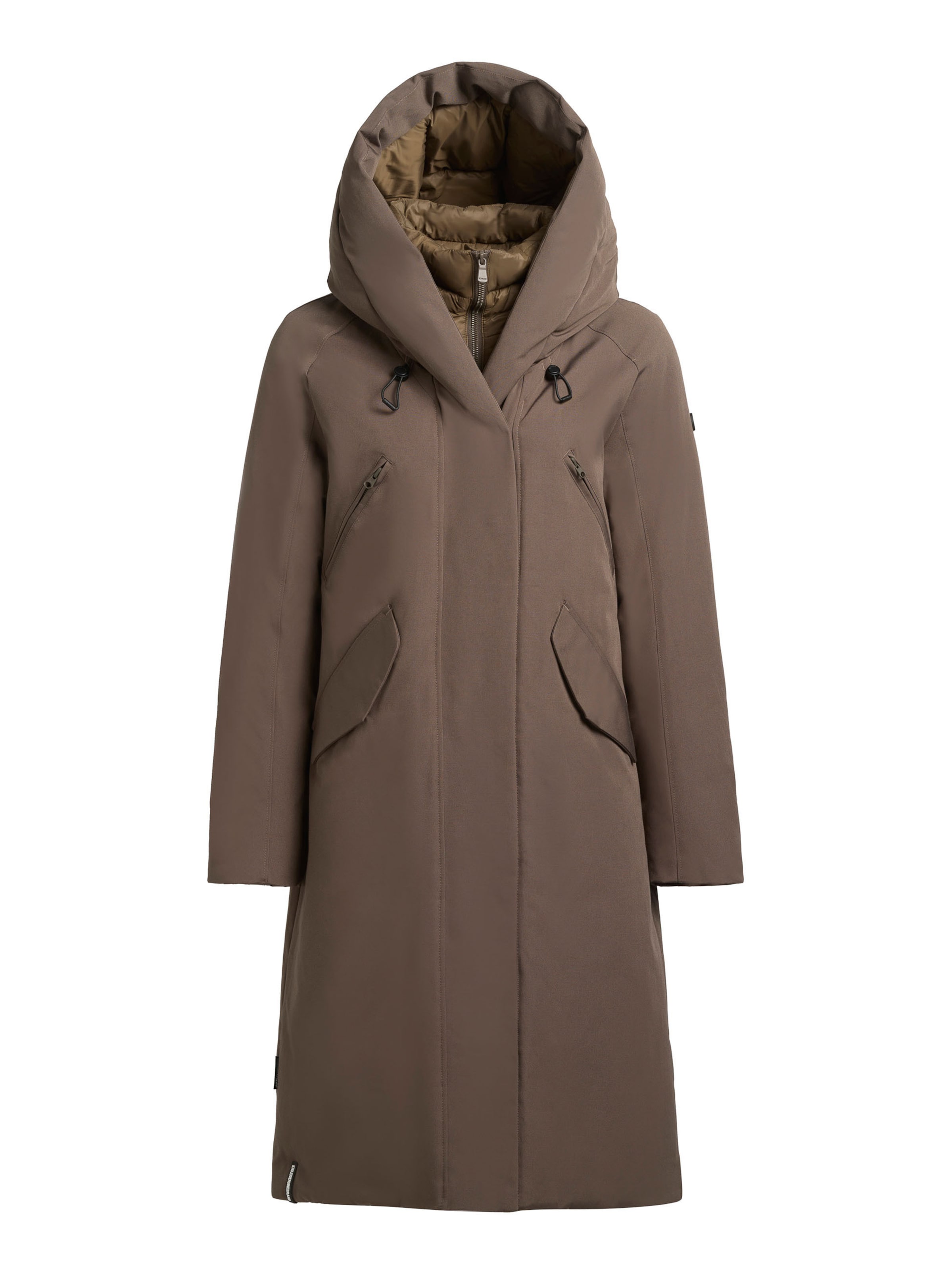 khujo Wintermantel 'Ixia' in Bruin: voorkant