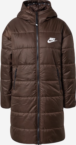 Nike Sportswear Winter Coat in Brown: front