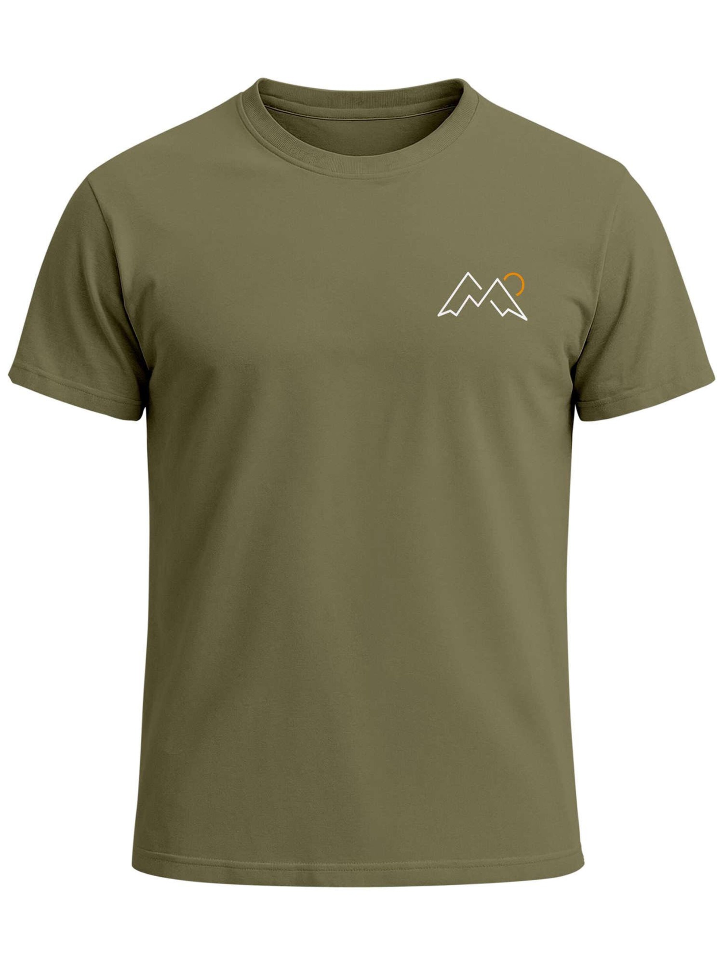 Neverless Shirt 'Mountain Lineart'‌‌‌‌‌‌ in Grün: Vorderseite