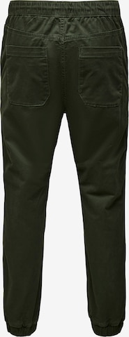 Tapered Pantaloni 'Linus' di Only & Sons in verde