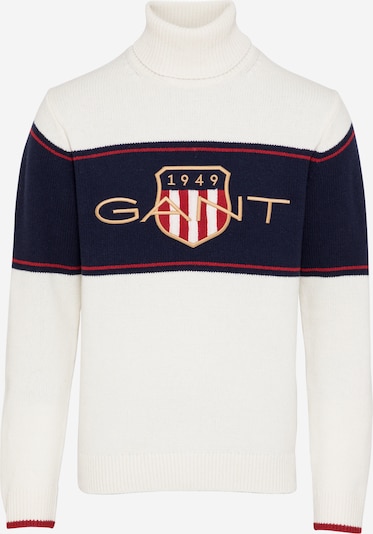 GANT Trui 'D2. ARCHIVE SHIELD TURTLENECK' in de kleur Crème / Navy, Productweergave