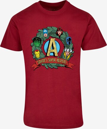 ABSOLUTE CULT Shirt 'Marvel - Santa's Super Helpers' in Red: front