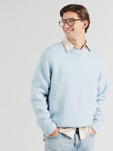 JACK & JONES Svetr 'JORLIVERPOOL' – modrá: přední strana