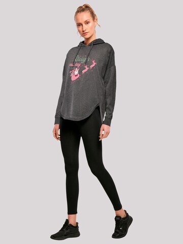 F4NT4STIC Sweatshirt 'Christmas Sleigh all day Santas Reindeers' in Grijs