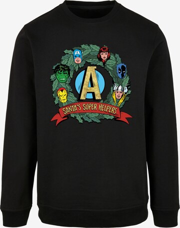ABSOLUTE CULT Sweatshirt 'Marvel - Santa's Super Helpers' in Black: front