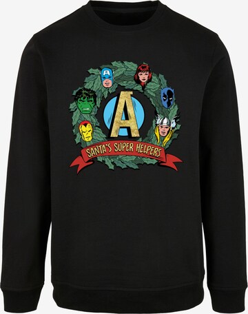 ABSOLUTE CULT Sweatshirt 'Marvel - Santa's Super Helpers' in Zwart: voorkant