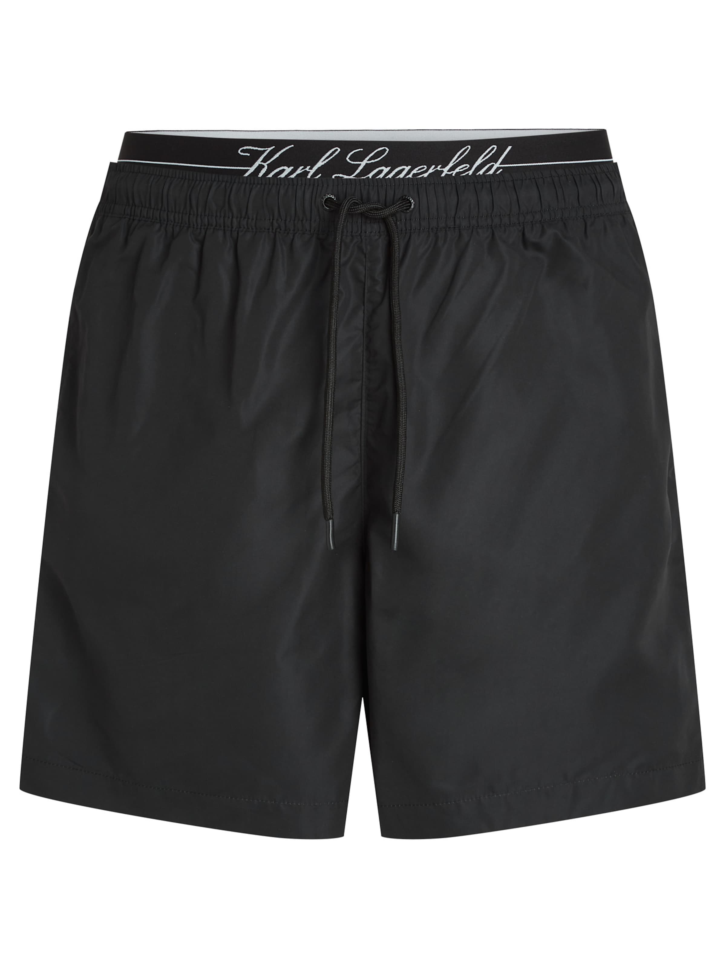 Karl Lagerfeld Шорти за плуване в черно: отпред
