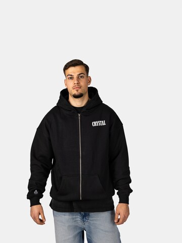 Crystal Paris Sweatvest 'Trademark' in Zwart