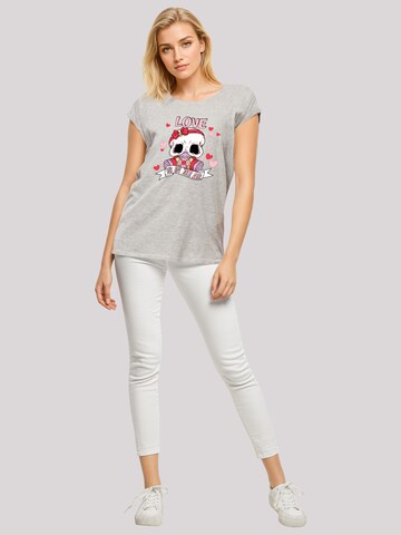 T-shirt 'Anti Valentinstag LOVE is in the air' F4NT4STIC en gris