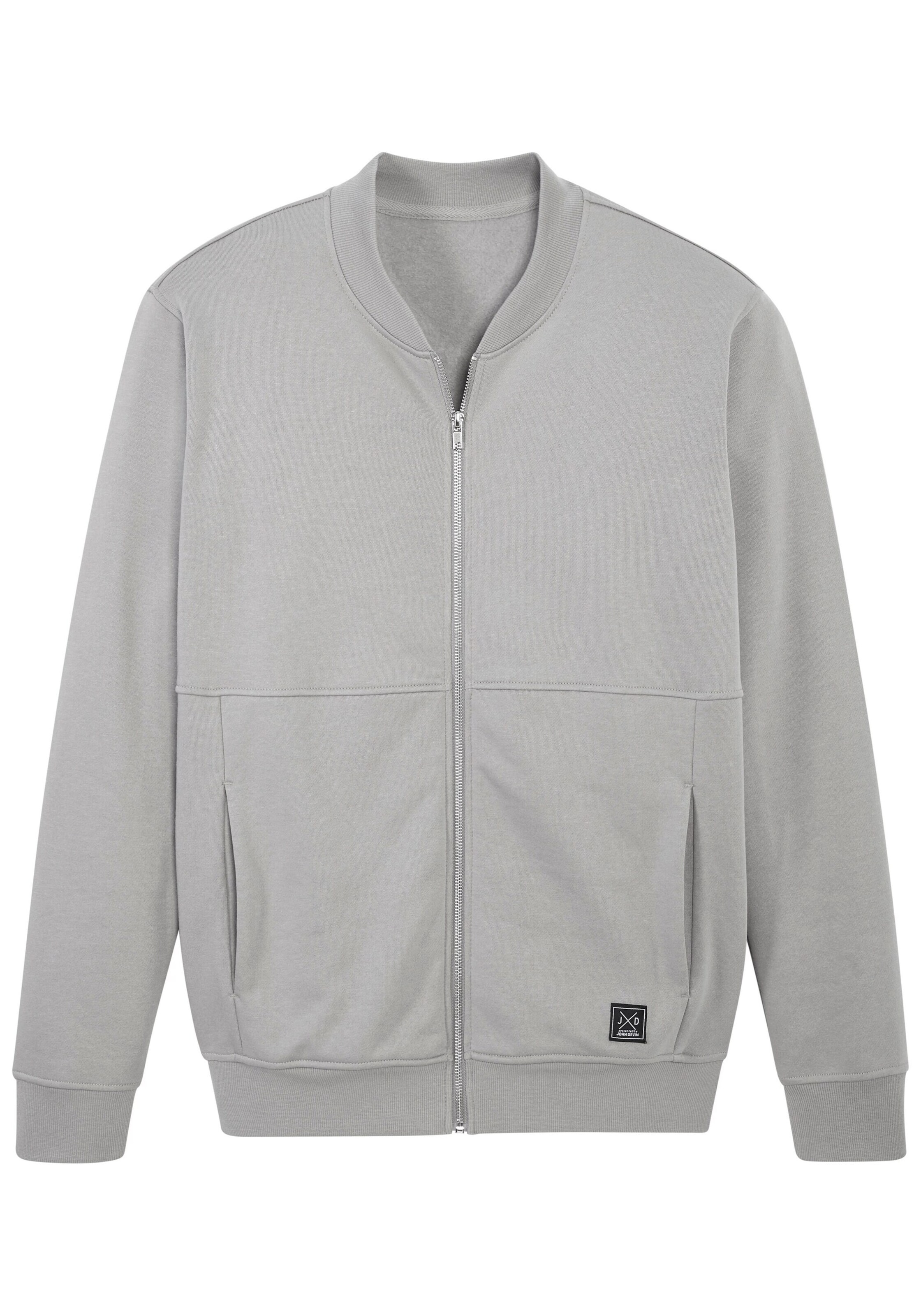JOHN DEVIN Zip-Up Hoodie in Grey: front