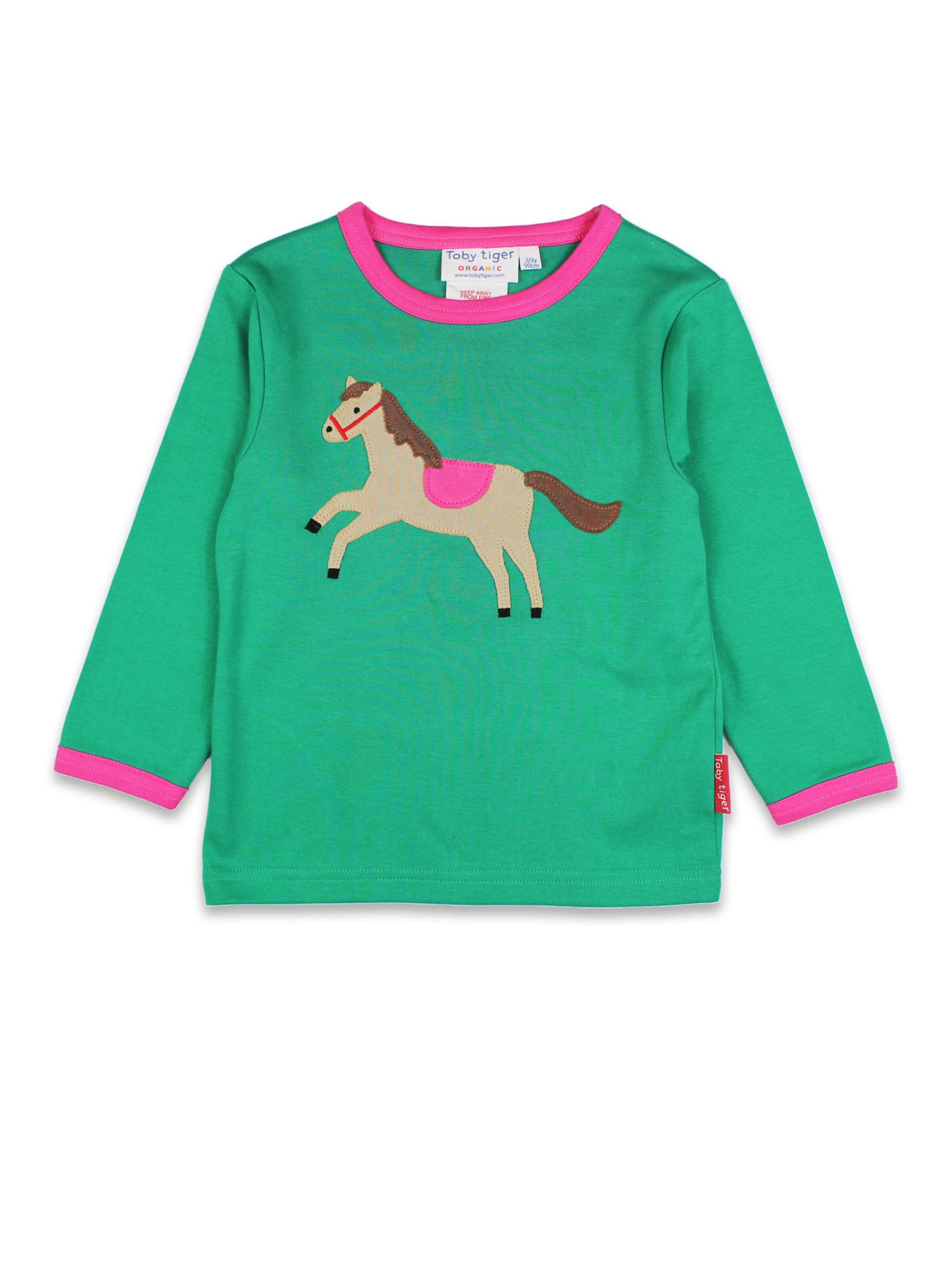 Toby Tiger Shirt 'Pferde' in Green: front