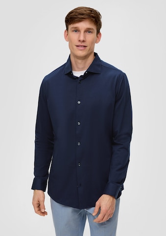 s.Oliver BLACK LABEL Regular fit Button Up Shirt in Blue: front