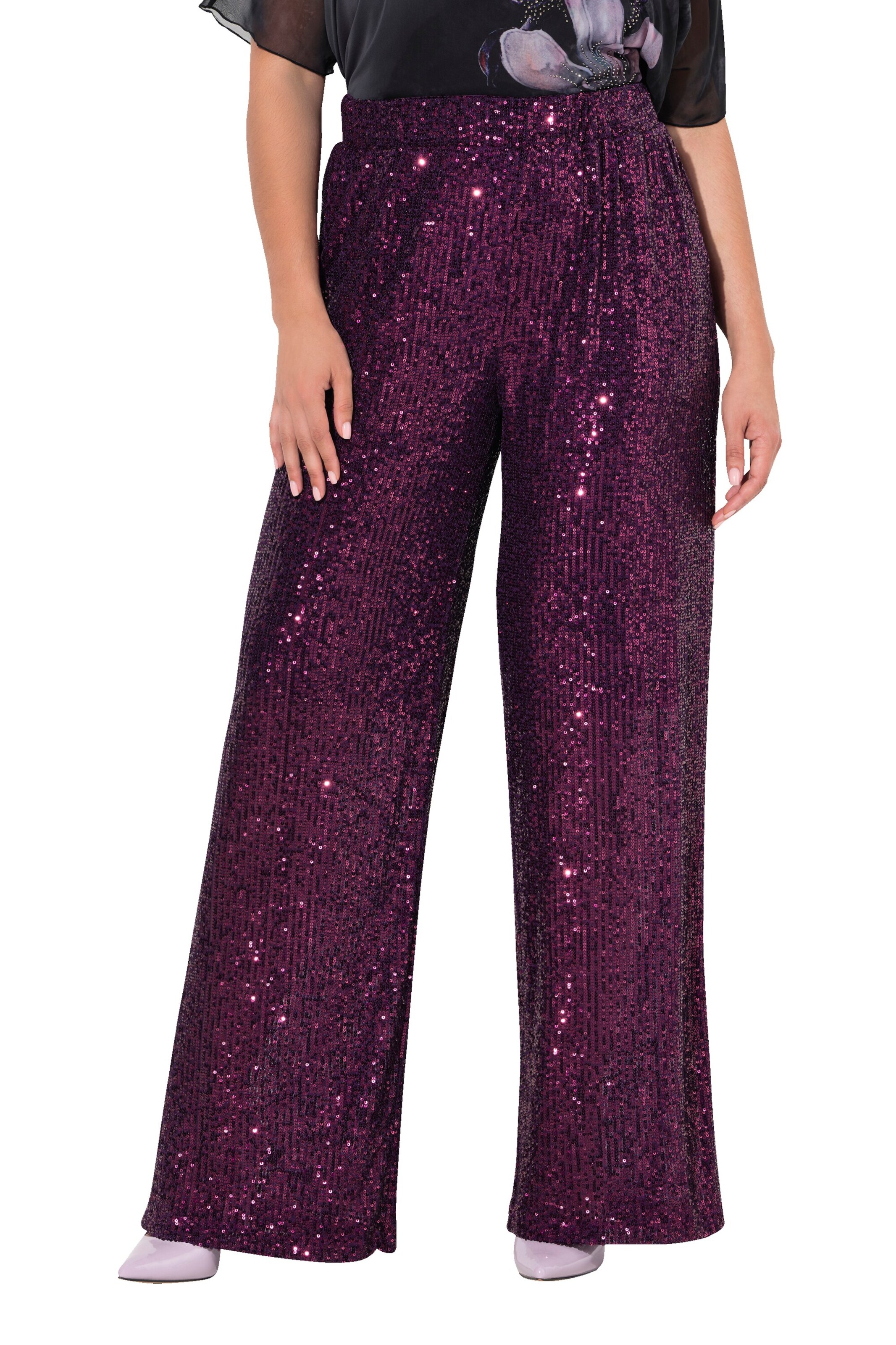 Ulla Popken Regular Broek in Lila: voorkant