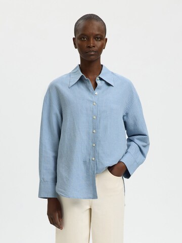 SELECTED Bluse 'SLFCleo' in Blau: Vorderseite