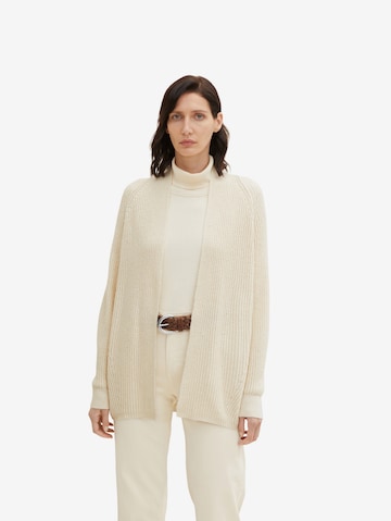 TOM TAILOR Knit Cardigan in Beige: front