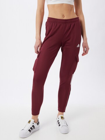 ADIDAS SPORTSWEAR Slim fit Workout Pants 'Tiro' in Red: front