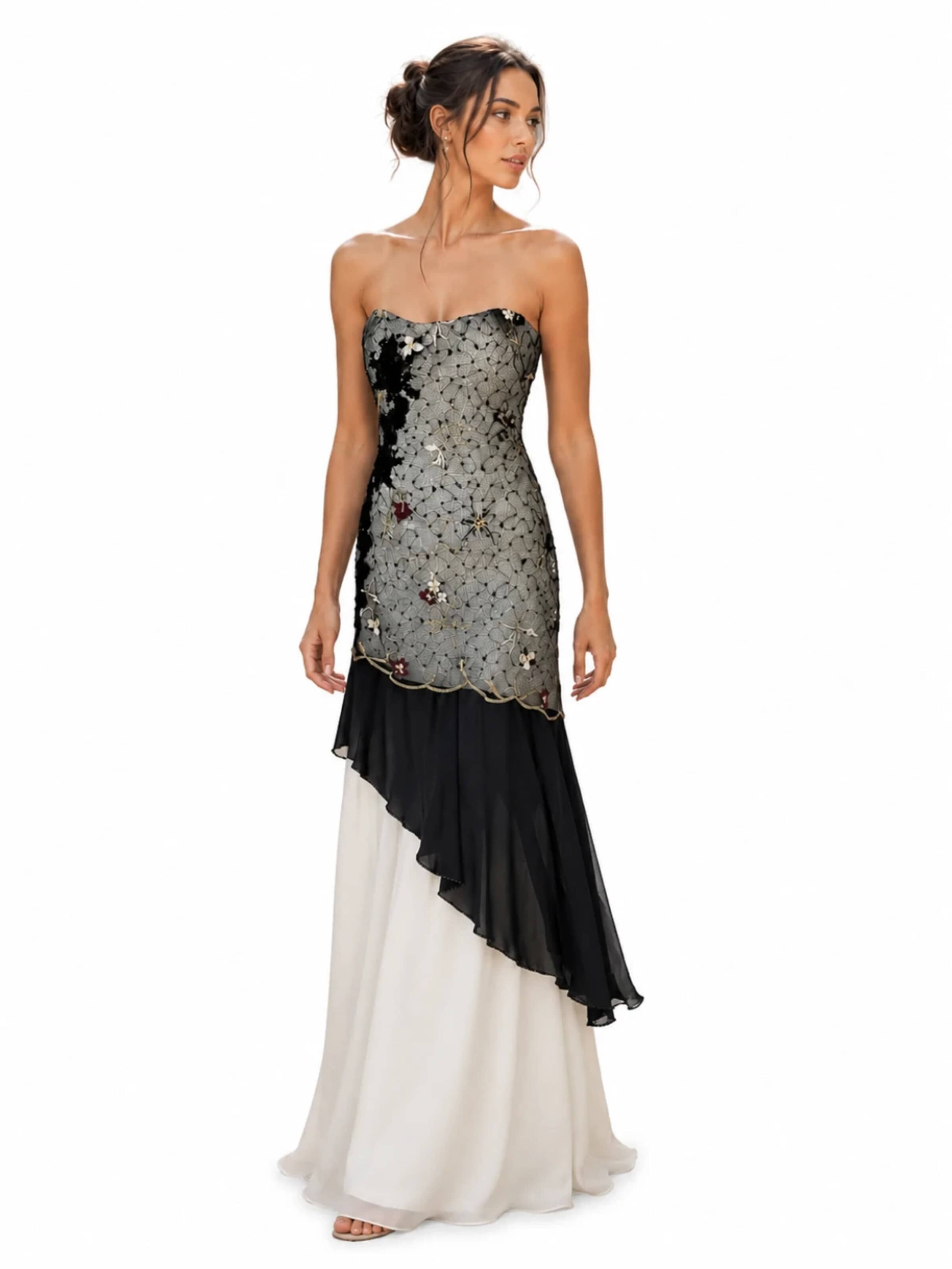 Robe de soirée 'Sophia' Atelier Jeanne en noir : devant
