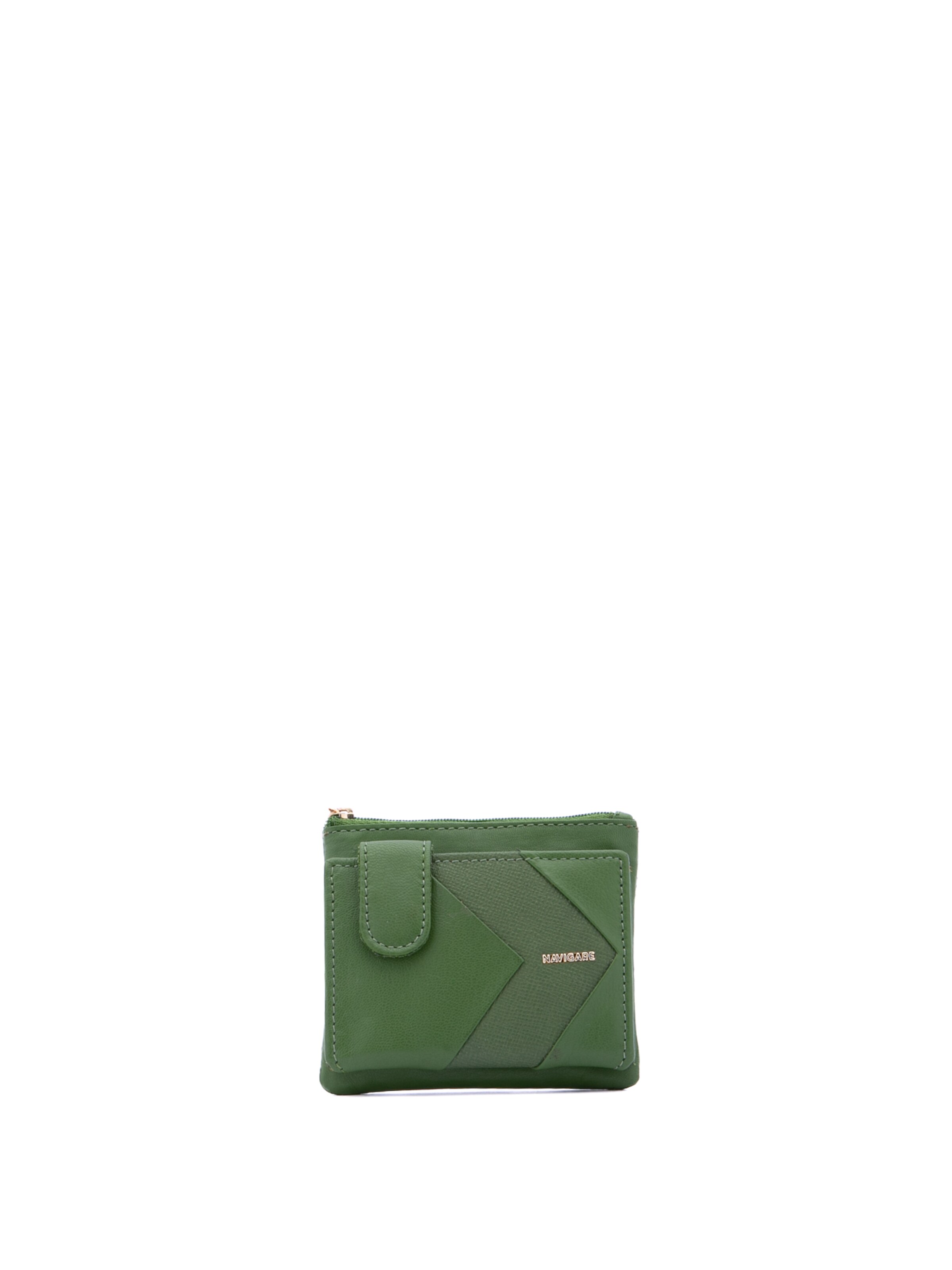 Portamonete 'Portafoglio donna con zip ecopelle - Navigare' di Navigare in verde: frontale