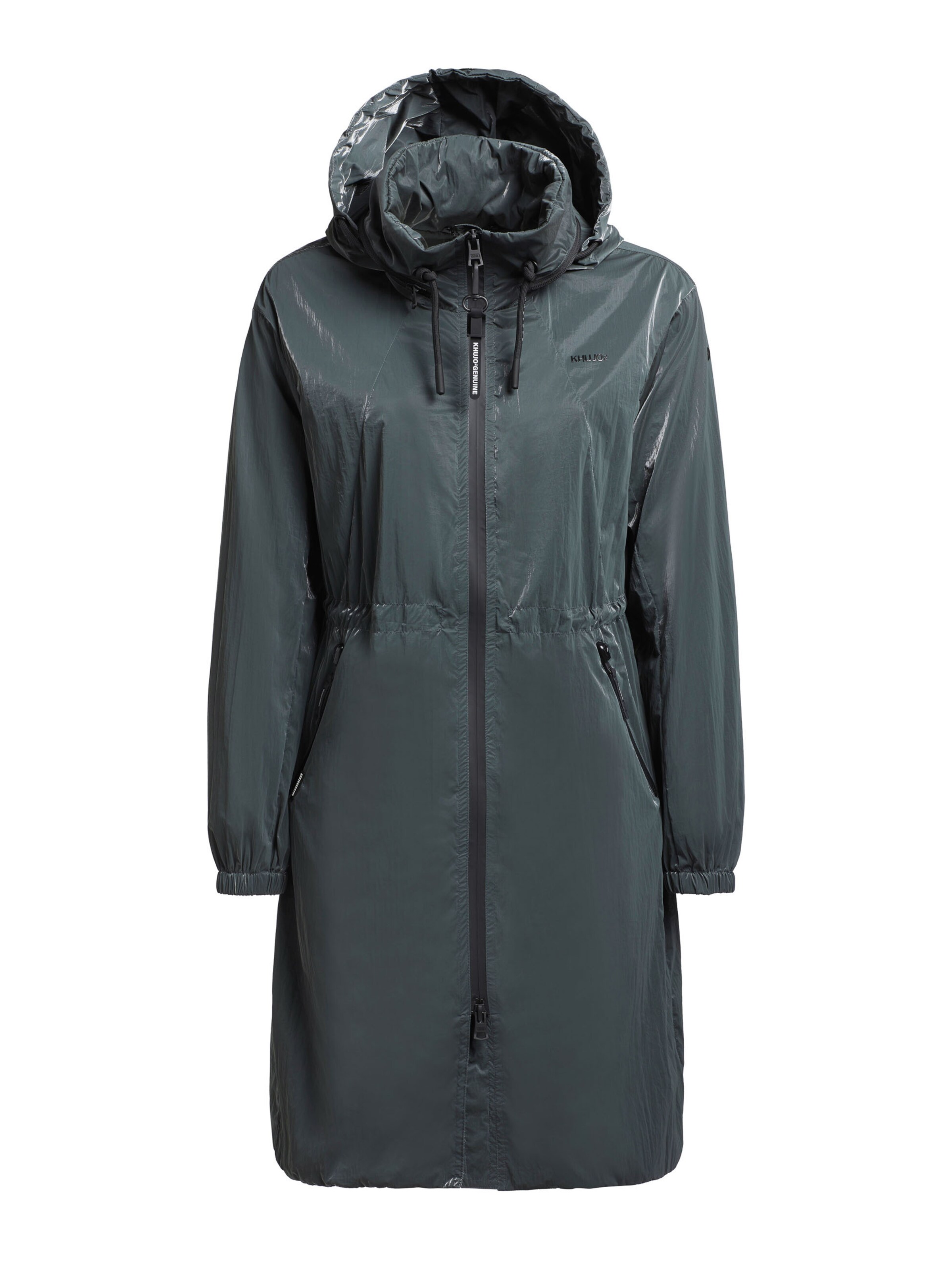 khujo Raincoat 'Marthe2' in Green / Black / White, Item view