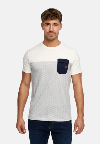 T-Shirt INDICODE JEANS en blanc : devant