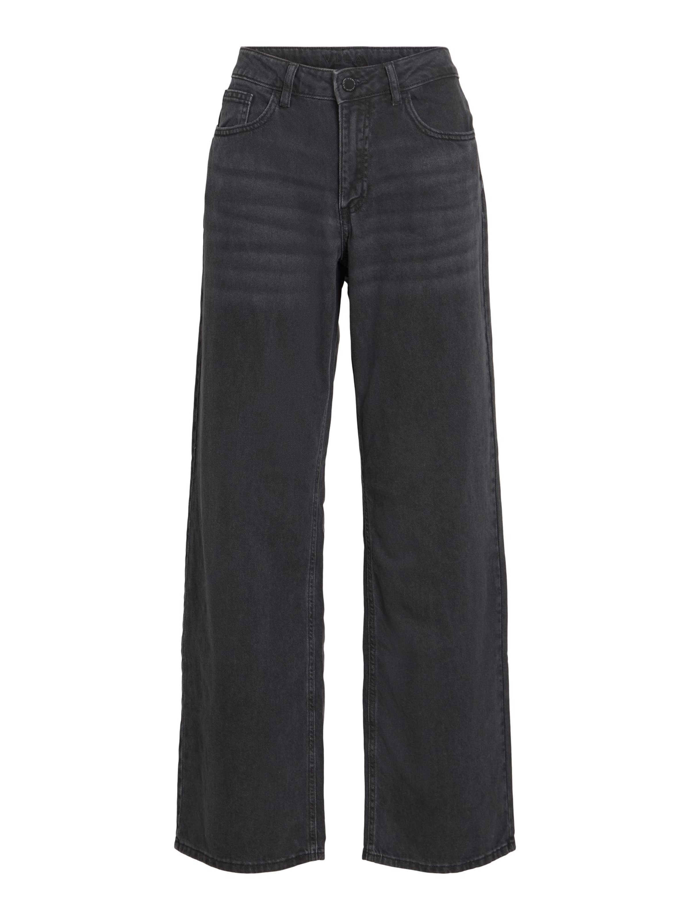 VILA Wide Leg Jeans 'VIPalma' i sort: forside