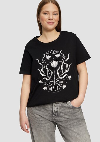 T-shirt QS en noir : devant