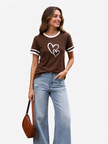 AOTTORI Shirt 'Herzliebe' in Brown